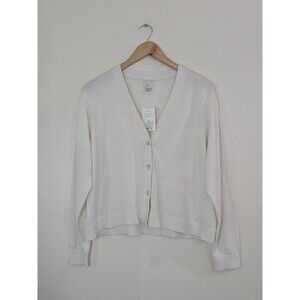 A New Day Button Cardigan Sweater Size XL Long Sleeve V Neck Stretch Knit Cream